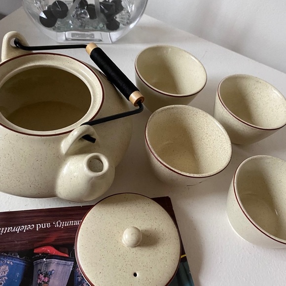 Set of 7 with lids Vintage Coffee Tea Pot Pedestal Porcelain Japan new - Picture 3 of 5